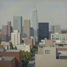 very beautiful urban landscape painted by Alex Grey