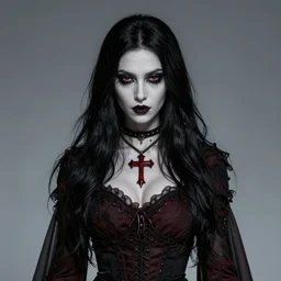 frontal portrait of a female brujah, from vampire the masquerade : bloodlines, by nikolay makovsky.