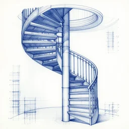 detailed blueprints for spiral staircase by mc escher