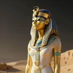 egyptian goddess of time and space, cinematic lighting, ray tracing, octane render, long lens, shallow depth of field, bokeh, anamorphic lens flare, 8 k, hyper detailed, 3 5 mm film grain