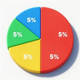 a multi - colored pie chart with 4 5 % and 5 5 %
