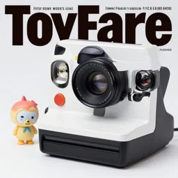 toyfare magazine cover of flcl fooly cooly figures. studio lighting. 3 5 mm f / 2. 8 macro lens. polaroid - h 6 4 0