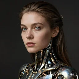 extremely detailed, intricate photrealistic portrait beautiful female android, art by paolo roversi,