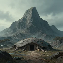 artwork of the cinematic view of the alien mountain - foot harborage