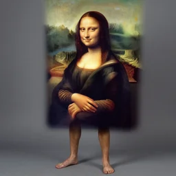 full body painting of mona lisa