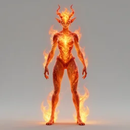 a portrait of an burning ifrit fire elf, front full view, artstation, orthographic, hd, 8 k, sharp high quality artwork by greg rutkowski, concept art, blizzard warcraft artwork, hearthstone card artwork