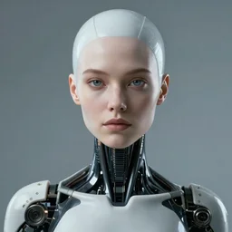 portrait of a female android, by Dan Mumford and Sandra Chevrier, 4k