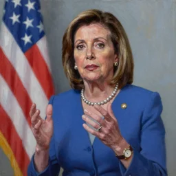 nancy pelosi expressionist oil painting