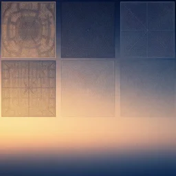 canvas, full color, pattern, 3 6 0 panorama, escher, johannes itten, hiroshi nagai, hieronymus bosch, gradient, warm tone, cold tone, canon, nikon, focus, super resolution, unfinished, light, shadows, studio quality, smooth render, unreal engine 5, octane render, dawn, sunset, fog, space