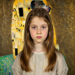 A decent young girl portrait by Gustav Klimt.