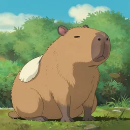 capybara scene from the movie spirited away by hayao miyazaki, studio ghibli, animated movie, anime, beautiful animation, illustration