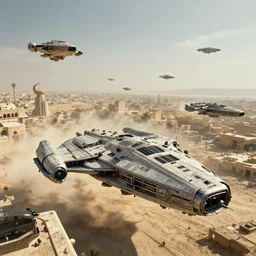 alien spaceships land in erbil, epic scene, cinematic lighting, photorealistic, historical documentary, by greg rutkowski, incredible detail