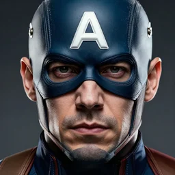 the rock as captain america, detailed face