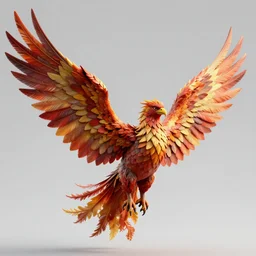 photorealistic image of a detailed phoenix wings spread 8 k extremely detailed hd hyperrealism unreal engine daz 3 d