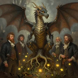 a beautiful digital painting of a detailed dragon roots, fireflies flowers by benoit b. mandelbrot, steven belledin, martin johnson heade, lee madgwick, caspar david friedrich, and david rios ferreira. 8 k resolution trending on artstation concept art digital illustration