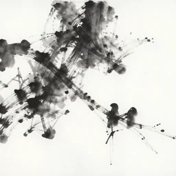 zen branch of tree, ink