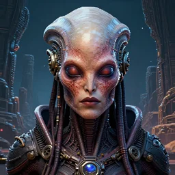 full - face close - up portrait, promethean alien engineer, your mom is a cosmic lovecraftean horror by bruce brenneise and h r giger, alien ancient ruins in background, 3 d render, neosurrealism. digital concept art, pixel art, rendered in octane, trending on cgsociety, trending on artstation