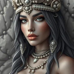 rtx ambient occlusion photo | portrait of beautiful, polished, grand, soft, crisp, enticing madison beer as edm cavewoman queen | a ultrafine hyperrealistic illustration by artgerm and mucha and beeple and disney and pixar : : intricate linework, hi - fructose, jewelry