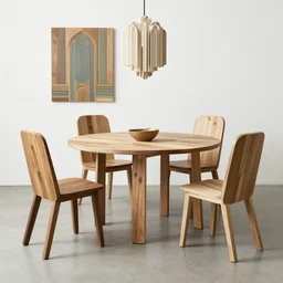 a dining set made from pure recycled materials , Art Deco, conceptual art