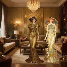 art deco living room, warm color palette, character sheet, character design, contrast, deep focus, turnaround, highly detailed, dramatic lighting, digital painting, artstation, concept art, matte, sharp focus, illustration, elegant, art by artgerm and greg f and alphonse mucha.