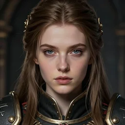 close - up portrait of a beautiful fair - haired princess in warhammer 4 0 k, very coherent symmetrical artwork, intricate, highly detailed, trending on artstation, concept art, slightly smooth, sharp focus, darker colors, rpg rulebook illustration, art by raymond swanland and greg rutkowski