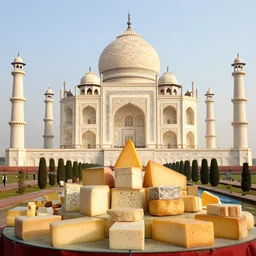 the taj mahal made ot of different cheeses