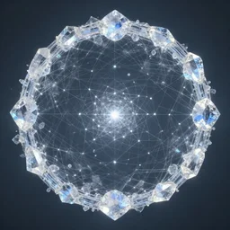 the web the circle owned by the circle, its creator a web of interconnected crystals, the circle made of the crystals