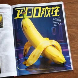 magazine photo of a cyberpunk banana