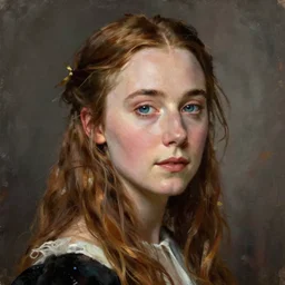 a true-to-life portrait of Saoirse Ronan painted by John Everett Millais