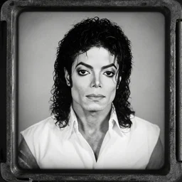 tintype centered macro bust shot photo of michael jackson