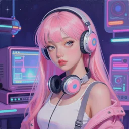 retro 9 0 s, lofi girl aesthetic, black girl, pastel, vaporwave colors, anime, futuristic, hyperrealistic painting, by stanley twardowicz, ilya kuvshinov, rossdraws