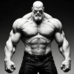 Guts from berserk , High detailed , white and black , with muscles