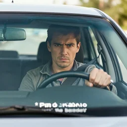 portrait of a terrible driver, award winning photograph,