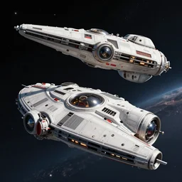 Space Ships in the style of Star Wars, very detailed, 4K