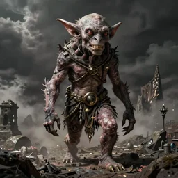 goblin concept art, full body, beksinski