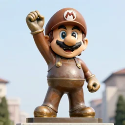 beautiful amazing award - winning photograph of a bronze statue of mario, in italy