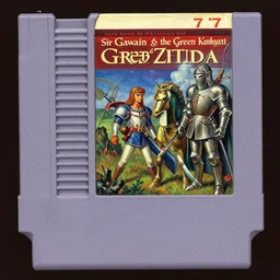 1 9 7 9 retro fantasy box art nes. commodore 6 4. sir gawain and the green knight. legend of zelda. a 2 4. artgerm. low detail. keith parkinson. oil on canvas