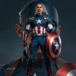 barrack obama as captain america wearing captain america costume, realistic artstyle, trending on artstation, macro, intricate, vibrant, digital painting, full body portrait, hd, cinematic, dramatic, ultra detailed, illustration, concept art, unreal engine 5, 8 k, 4 k