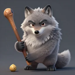 a portrait of a cute handsome cuddly soft werewolf using a wooden club character concept art masterpiece digital art by Greg Rutkowski, Simon Stalenhag, trending on Artstation, CGSociety