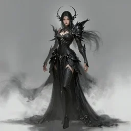 dark fantasy female goddess, wide angle view, highly detailed, qichao wang, artgerm, cushart krenz, zeronis, trending on artstation, soft light, sharp edges, illustration, character design, concept art