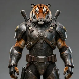 commission portrait of a male anthro tiger wearing heavy combat armour.dramatic,character design by charles bowater,greg rutkowski,ross tran,hyperdetailed,hyperrealistic,4k,deviantart,artstation,professional photography,concept art