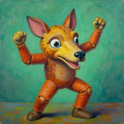 painting animal puppet head banging groove is in the heart, we're going to dance and have some fun, painted by james jean and fernando botero