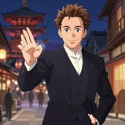 robert downey as anime character, kyoto animation, magical
