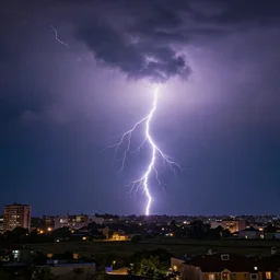 a storm with lightning