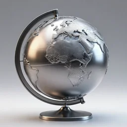 a globe made out of liquid metal