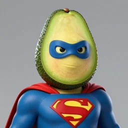avocado head - superman super hero portrait with a red cape and mask like superman, unreal engine, anthropomorphic avocado, pixar, new scifi movie, buff