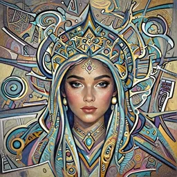 head-on symmetrical centered painted portrait, Maya Ali as a mage, matte painting DOTA pixar, maya engine on stylized background splash comics global illumination lighting artstation, by Meybis Ruiz Cruz