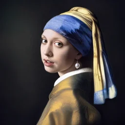 Millie Bobby Brown with a pearl earring by Johannes Vermeer