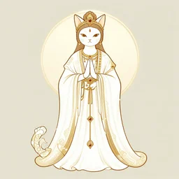 a vector illustration of a cat goddess, highly detailed, elegant