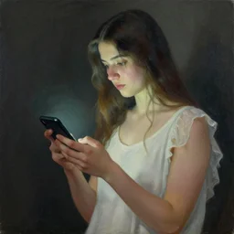 goddess checking her phone, by josephine wall, magic realism, amanda sage